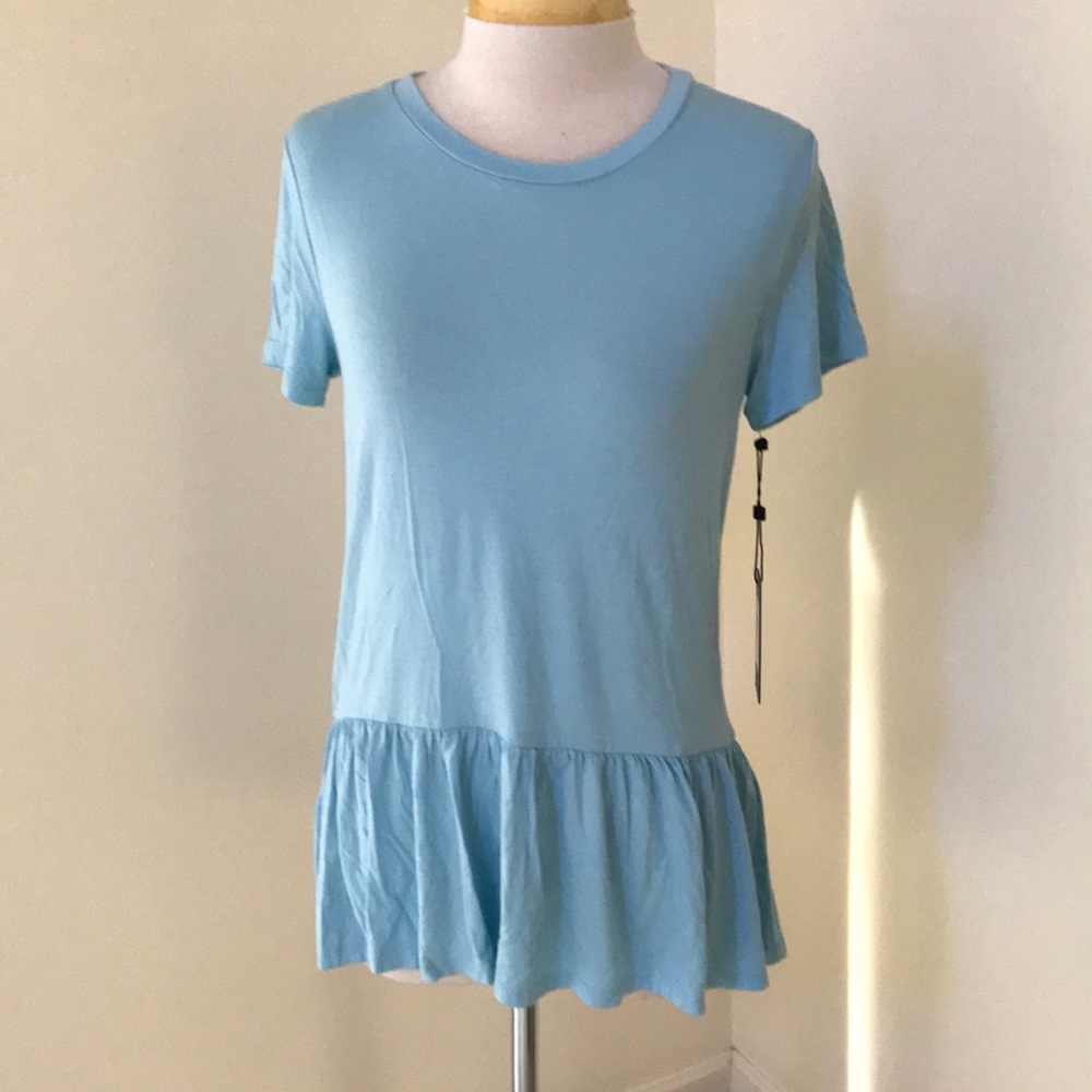 New! Tommy Hilfiger Small blue short sleeve peplum top.